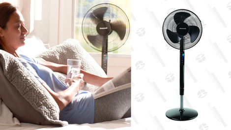 Honeywell Advanced Quietset with Noise Reduction Technology 16" Whole Room Pedestal Fan | $50 | Amazon